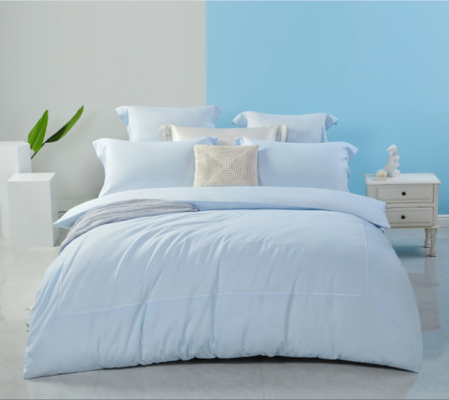 Tencel Linen Battaniye Kapak Kraliçe Rahat Mavi Battaniye Kapak