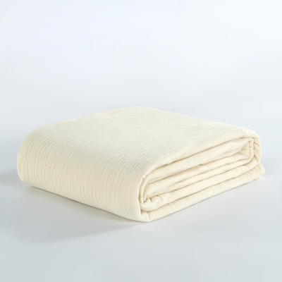 OEM Beige Muslin Battaniye Oeko Tex Yetişkinler İçin Ağırlıklı Battaneler