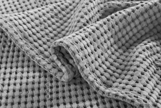 Cilt Dostu 100% Pamuk Waffle Battaniye OEM Waffle Weave Twin Battaniye