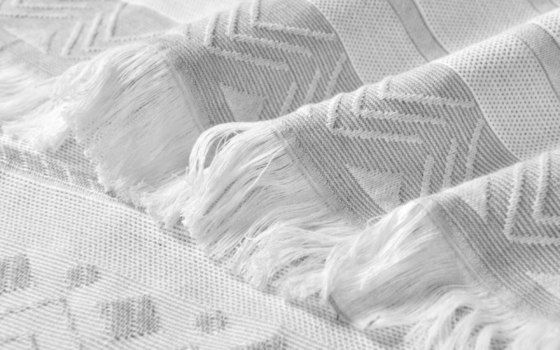 Polyester Pamuk Jacquard Duş Perde Gri Çizgili Duş Perde