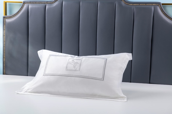 OEM Beyaz pamuk nakışlı yastık kılıfları OEKO-TEX King Size yastık kılıfları