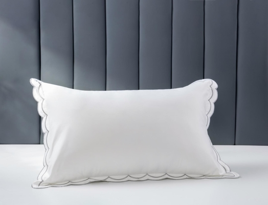 OEM Beyaz pamuk nakışlı yastık kılıfları OEKO-TEX King Size yastık kılıfları