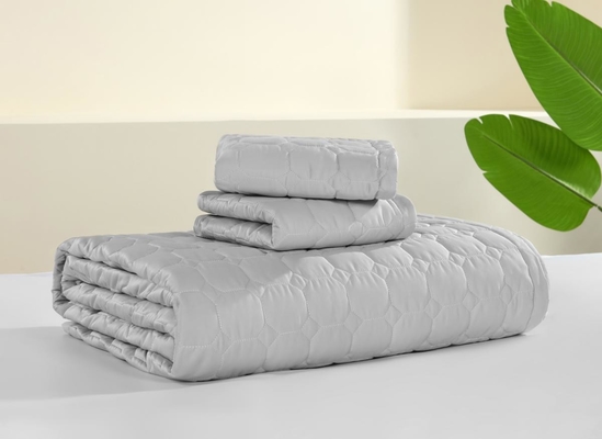 Gri Kral Boyutu Battaniye Kapağı OEM Otel Battaniye Set Tam Boyut Kraliçe Boyutu