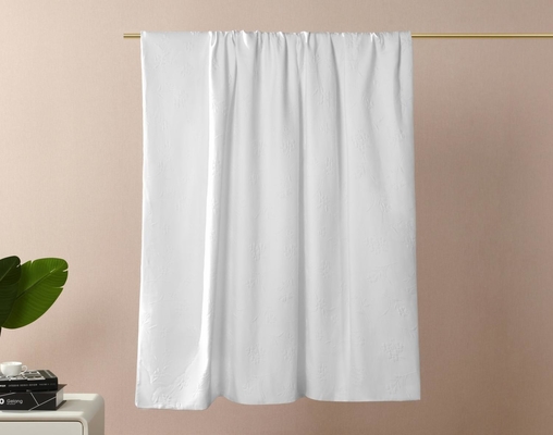 100% Pamuk Jacquard Battaniye Seti Rahat Beyaz Jacquard Battaniye Kapak Seti