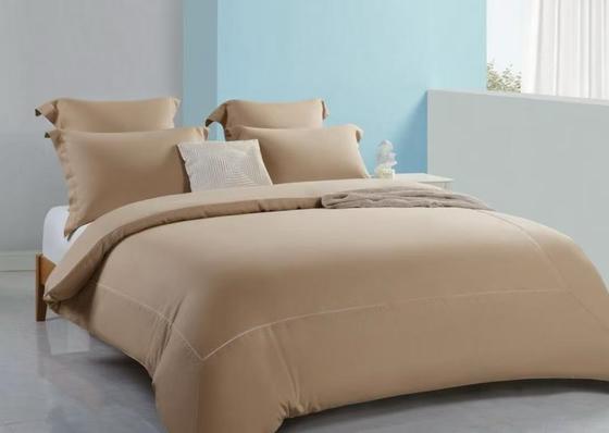 Tencel Keten Nevresim Takımı Çift Kişilik Rahat Açık Kahverengi Nevresim Takımı