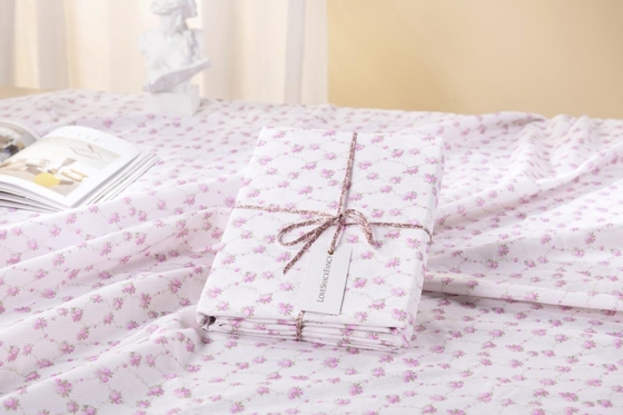Pembe Çiçekli Masa örtüsü Pamuk Sürdürülebilir Masa örtüsü Ev 60x90 60x120