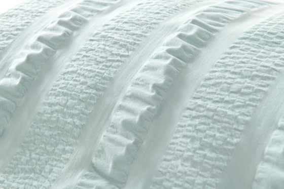 Beyaz Seersucker Yastık Kutusu Kraliçe Boyutlu Sürdürülebilir Açık Yeşil Yastık Kutusu